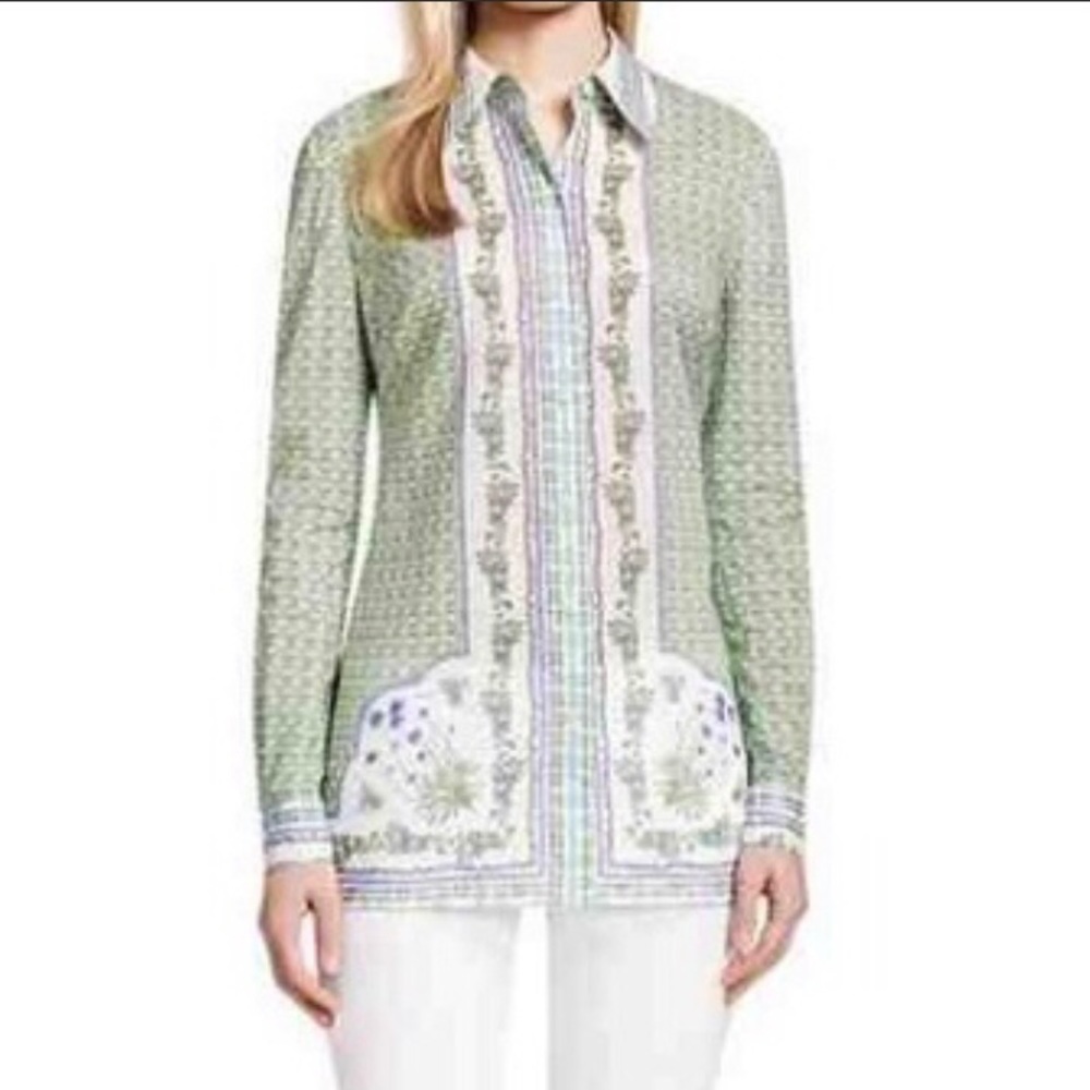 Tory Burch Botanical Garden Blouse Size 2
